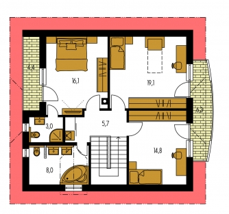 Plan de sol du premier étage - KLASSIK 163